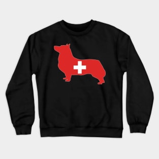 Swedish Vallhund Switzerland Flag Filled Crewneck Sweatshirt